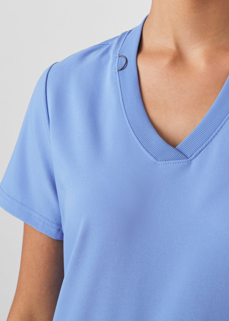 Ceil - Landau Forward Women's 3 Pocket V-Neck Rib-Knit Scrub Top for Nursing