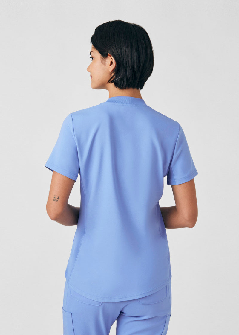 Ceil - Landau Forward Women's 3 Pocket V-Neck Rib-Knit Scrub Top for Nursing