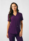 Eggplant - Landau Forward Women's 3 Pocket V-Neck Rib-Knit Scrub Top for Nursing