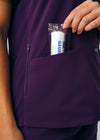 Eggplant - Landau Forward Women's 3 Pocket V-Neck Rib-Knit Scrub Top for Nursing