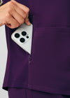 Eggplant - Landau Forward Women's 3 Pocket V-Neck Rib-Knit Scrub Top for Nursing