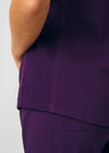 Eggplant - Landau Forward Women's 3 Pocket V-Neck Rib-Knit Scrub Top for Nursing
