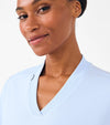 Ethereal Blue - Landau Forward Women's 3 Pocket V-Neck Rib-Knit Scrub Top for Nursing