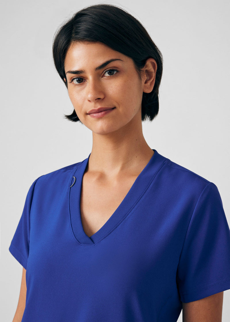 Galaxy - Landau Forward Women's 3 Pocket V-Neck Rib-Knit Scrub Top for Nursing