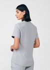 Gray - Landau Forward Women's 3 Pocket V-Neck Rib-Knit Scrub Top for Nursing