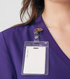 Grape - Landau Forward Women's 3 Pocket V-Neck Rib-Knit Scrub Top for Nursing