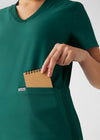 Hunter - Landau Forward Women's 3 Pocket V-Neck Rib-Knit Scrub Top for Nursing