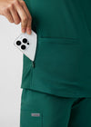 Hunter - Landau Forward Women's 3 Pocket V-Neck Rib-Knit Scrub Top for Nursing