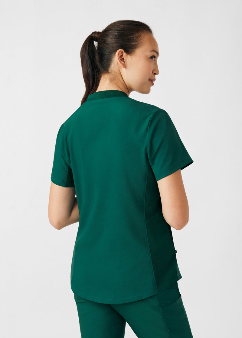 Hunter - Landau Forward Women's 3 Pocket V-Neck Rib-Knit Scrub Top for Nursing