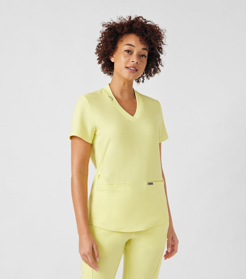 Illuminate - Landau Forward Women's 3 Pocket V-Neck Rib-Knit Scrub Top for Nursing