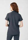 Pewter - Landau Forward Women's 3 Pocket V-Neck Rib-Knit Scrub Top for Nursing