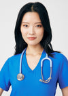 Royal - Landau Forward Women's 3 Pocket V-Neck Rib-Knit Scrub Top for Nursing