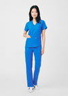 Royal - Landau Forward Women's 3 Pocket V-Neck Rib-Knit Scrub Top for Nursing