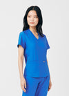 Royal - Landau Forward Women's 3 Pocket V-Neck Rib-Knit Scrub Top for Nursing