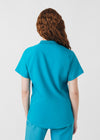 Teal - Landau Forward Women's 3 Pocket V-Neck Rib-Knit Scrub Top for Nursing