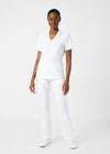 White - Landau Forward Women's 3 Pocket V-Neck Rib-Knit Scrub Top for Nursing