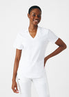 White - Landau Forward Women's 3 Pocket V-Neck Rib-Knit Scrub Top for Nursing