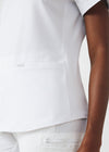 White - Landau Forward Women's 3 Pocket V-Neck Rib-Knit Scrub Top for Nursing