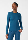 Caribbean - Landau Forward Women's 1 Pocket Long Sleeve Crew Neck Underscrub Tee for Nursing