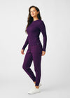 Eggplant - Landau Forward Women's 1 Pocket Long Sleeve Crew Neck Underscrub Tee for Nursing