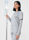 Gray - Landau Forward Women's 1 Pocket Long Sleeve Crew Neck Underscrub Tee for Nursing