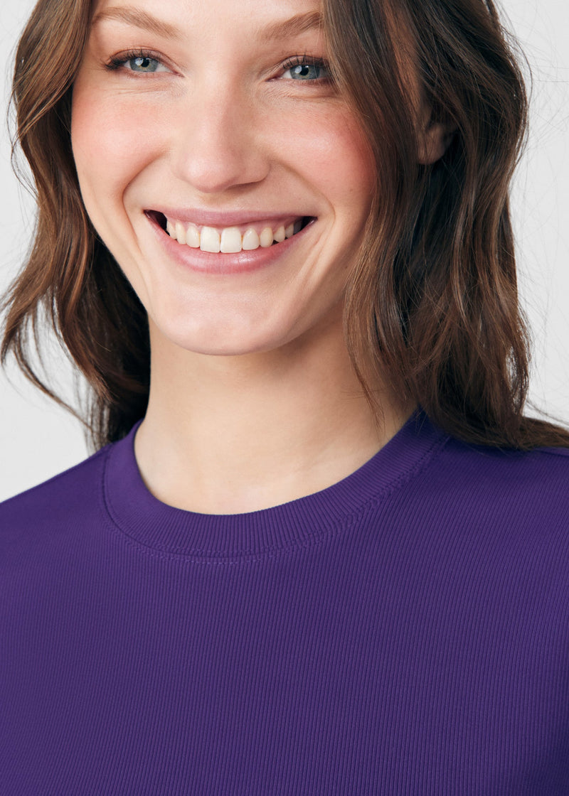 Grape - Landau Forward Women's 1 Pocket Long Sleeve Crew Neck Underscrub Tee for Nursing