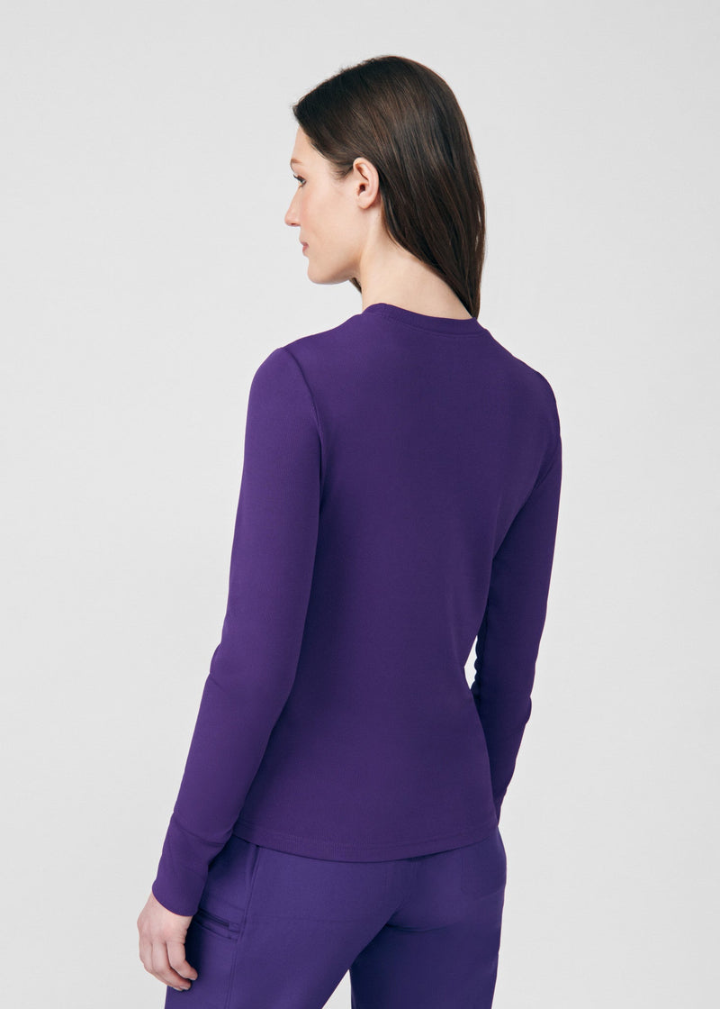 Grape - Landau Forward Women's 1 Pocket Long Sleeve Crew Neck Underscrub Tee for Nursing