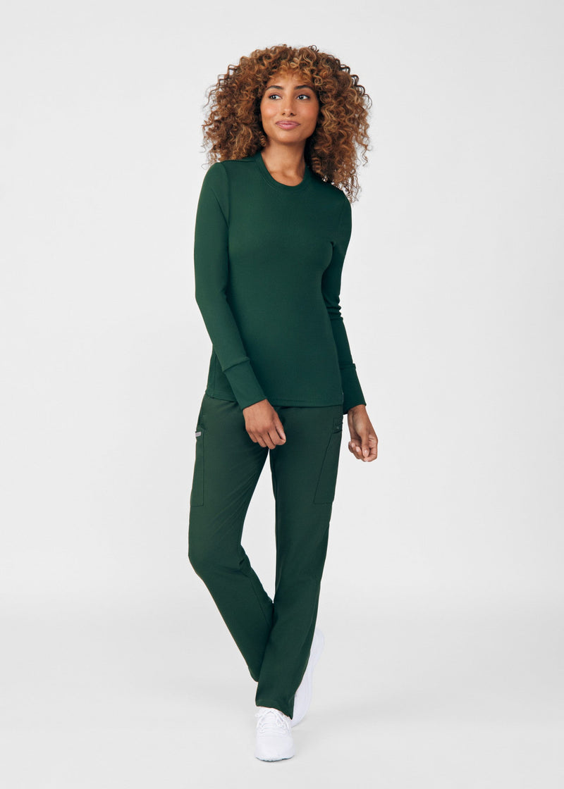 Mountain View - Landau Forward Women's 1 Pocket Long Sleeve Crew Neck Underscrub Tee for Nursing