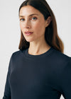 Pewter - Landau Forward Women's 1 Pocket Long Sleeve Crew Neck Underscrub Tee for Nursing