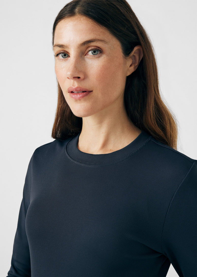 Pewter - Landau Forward Women's 1 Pocket Long Sleeve Crew Neck Underscrub Tee for Nursing