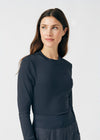 Pewter - Landau Forward Women's 1 Pocket Long Sleeve Crew Neck Underscrub Tee for Nursing