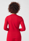 Red - Landau Forward Women's 1 Pocket Long Sleeve Crew Neck Underscrub Tee for Nursing