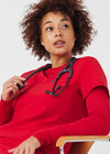 Red - Landau Forward Women's 1 Pocket Long Sleeve Crew Neck Underscrub Tee for Nursing