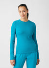 Teal - Landau Forward Women's 1 Pocket Long Sleeve Crew Neck Underscrub Tee for Nursing