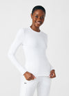 White - Landau Forward Women's 1 Pocket Long Sleeve Crew Neck Underscrub Tee for Nursing
