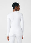 White - Landau Forward Women's 1 Pocket Long Sleeve Crew Neck Underscrub Tee for Nursing