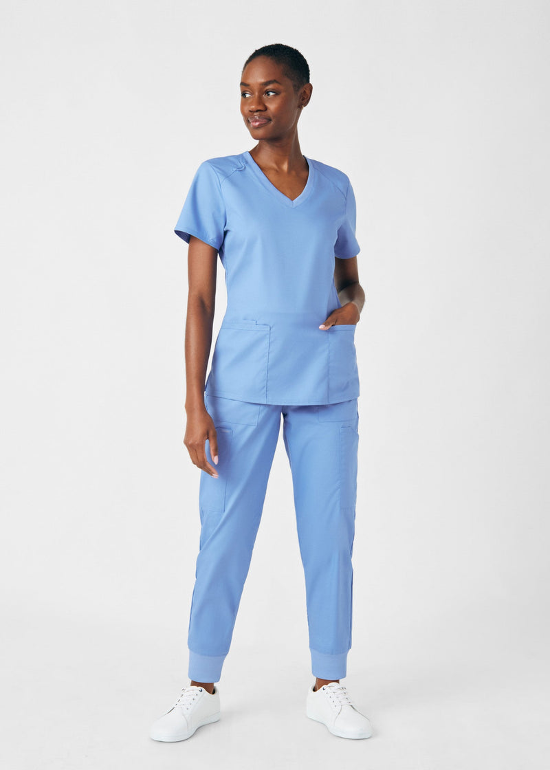 Ceil - Landau ProFlex Women's 3 Pocket V-Neck Rib-Knit Scrub Top for Nursing