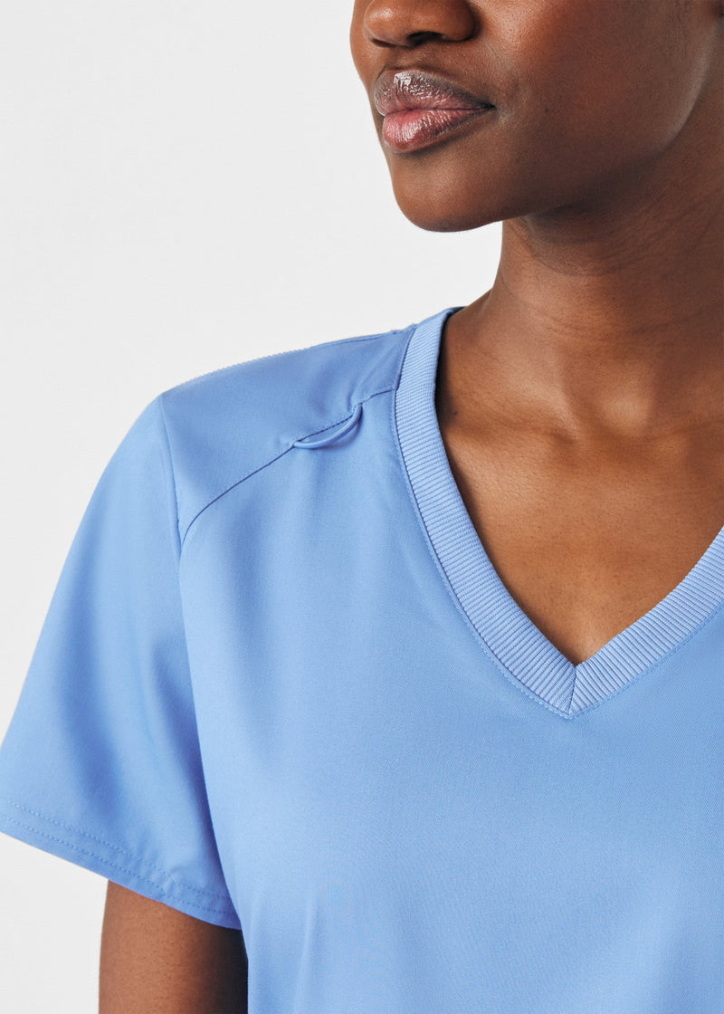 Ceil - Landau ProFlex Women's 3 Pocket V-Neck Rib-Knit Scrub Top for Nursing