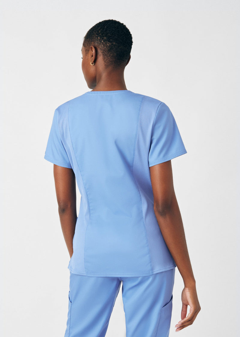 Ceil - Landau ProFlex Women's 3 Pocket V-Neck Rib-Knit Scrub Top for Nursing
