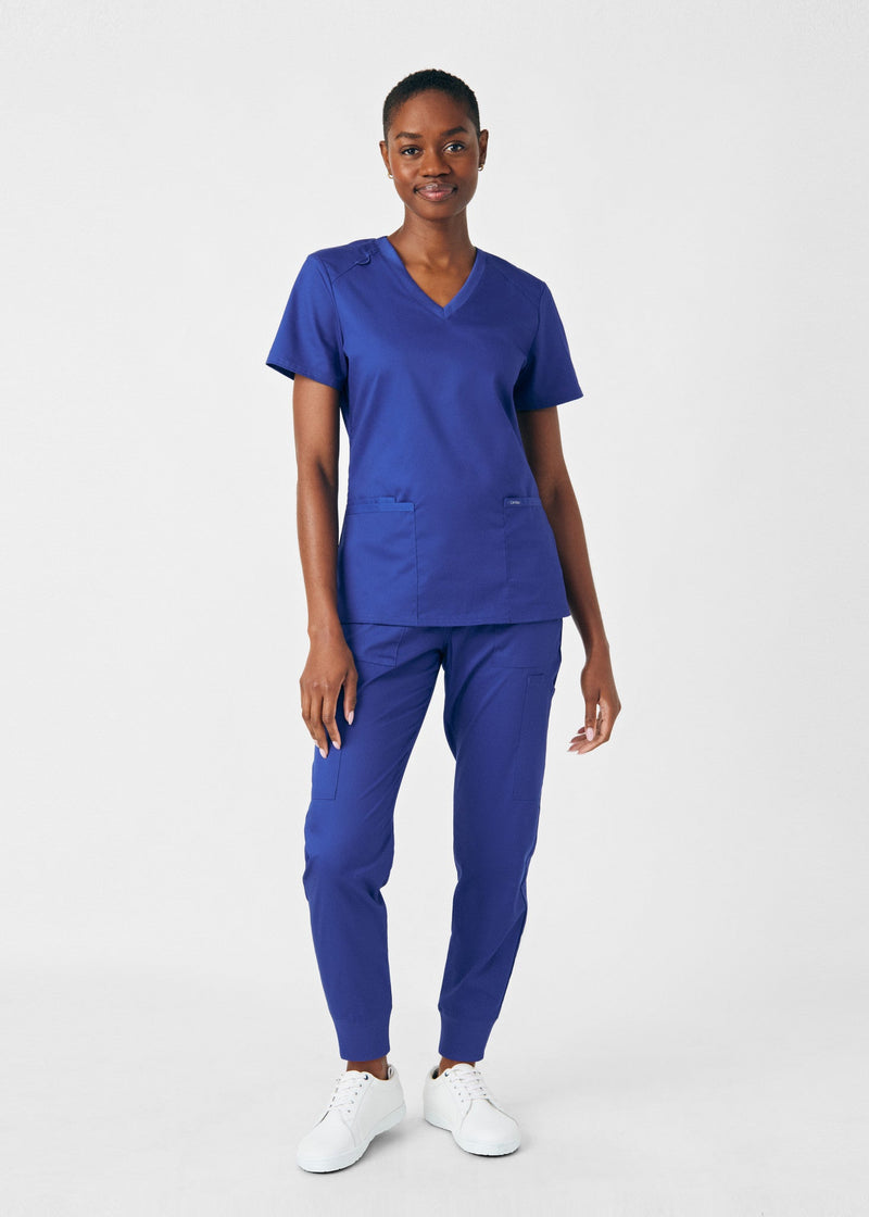 Galaxy - Landau ProFlex Women's 3 Pocket V-Neck Rib-Knit Scrub Top for Nursing