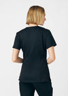 Black - Landau ProFlex Women's 3 Pocket V-Neck Rib-Knit Scrub Top for Nursing