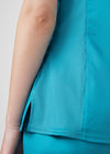 Teal - Landau ProFlex Women's 3 Pocket V-Neck Rib-Knit Scrub Top for Nursing