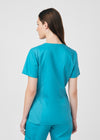Teal - Landau ProFlex Women's 3 Pocket V-Neck Rib-Knit Scrub Top for Nursing