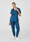 Caribbean - Landau ProFlex Women's 3 Pocket V-Neck Rib-Knit Scrub Top for Nursing