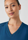 Caribbean - Landau ProFlex Women's 3 Pocket V-Neck Rib-Knit Scrub Top for Nursing