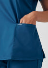 Caribbean - Landau ProFlex Women's 3 Pocket V-Neck Rib-Knit Scrub Top for Nursing