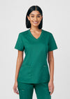 Hunter - Landau ProFlex Women's 3 Pocket V-Neck Rib-Knit Scrub Top for Nursing