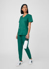 Hunter - Landau ProFlex Women's 3 Pocket V-Neck Rib-Knit Scrub Top for Nursing