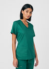 Hunter - Landau ProFlex Women's 3 Pocket V-Neck Rib-Knit Scrub Top for Nursing
