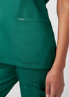 Hunter - Landau ProFlex Women's 3 Pocket V-Neck Rib-Knit Scrub Top for Nursing
